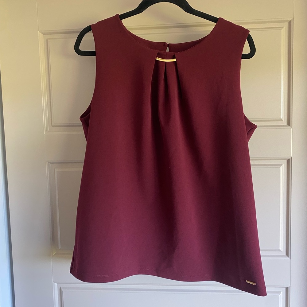 Calvin Klein burgundy sleeveless top